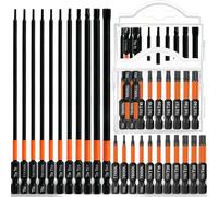 GZcaiyun Juego de 22 puntas Torx de 50/100 mm de longitud, acero S2, resistentes a los impactos, juego de puntas hexagonales para herramientas de impacto, T6/T7/T8/T9/T10/T15/T20/T25/T27/T30/T40, con