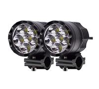 GZCRDZ 1 par motocicleta LED faros 12 V 60 W 8000LM LED moto haz faro Moto Spot cabeza luz auxiliar DRL (negro)