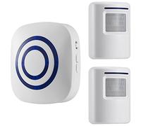 GZCRDZ inalámbrico entrada alerta: Sensor de movimiento por infrarrojos timbre alarma timbre inalámbrico con 2 Sensor y 1 receptor - timbre canciones - Indicadores LED