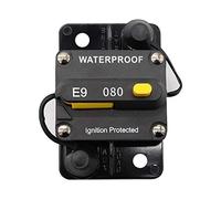 GZCRDZ Protector de sobretensiones impermeable con botón de reinicio manual 12V-72V DC inversor de fusible para coche RV Marine Boat (80A)