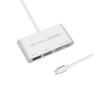 GZCRDZ USB-C OTG Hub con USB-C a USB 3.0 + USB 2.0 + Lector de Tarjetas TF/SD/MicroSD + Puerto de alimentación Micro USB - Cable Conector Adaptador para MacBook Pro/ChromeBook/más Dispositivos Tipo C