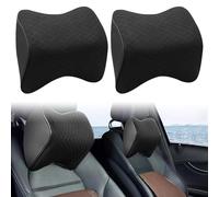 GZCZCC 2 Pcs Cojin Reposacabezas Coche Conductor Cojín Cabeza Coche Almohada para Reposacabezas de Coche Soporte de Cabeza y Cuello con Espuma de Memoria y Malla Transpirable para Cuello/Viajar
