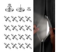 GZCZCC 32 Pcs Botones Magneticos para Cortinas 20mm Imanes para Cortinas de Tela Unir Pared Hebilla Magnetica Cortina Imanes Neodimio para Cortinas de Ducha para Dormitorio Salón Baño Oficina