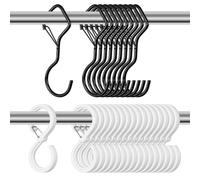 GZCZCC 34 Pcs Ganchos en Forma de S Ganchos Colgar Forma S para Usar de Colgador para los Abrigos para Armario Jardin Cocina Baño 2 Tipos: Blanco y Negro Gancho S Para Barras de Hasta 1,8 cm y 0.6mm Φ