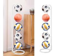 GZCZCC Soporte Pelota Baloncesto Vertical Soporte para Balones de Baloncesto Soporte Universal 5 Niveles Estante para Balones Soporte de Pelota de Metal para Baloncesto Fútbol Rugby Voleibol (Blanco)