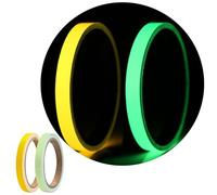 GZDAOXIA 2 Rollo 1cmx5m Cinta Fluorescente Adhesiva,Cinta Adhesiva Luminosa,Cinta Autoadhesiva Tape Fluorescente,Cinta Reflectante Adhesiva,para Escaleras,Paredes,Escalones(Verde+Amarillo)
