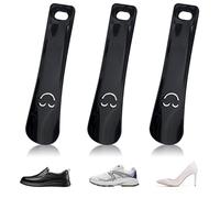 GZDAOXIA 3 Piezas calzador,calzador de zapatos,calzadores de plástico,Calzador Pequeño universales,Calzador de Zapatos Corto Portátil,para todos los zapatos(Negro)