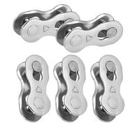 GZDAOXIA 5 Pares Conectores de Cadena de Bicicleta,EslabóN Perdido de Bicicleta,Eslabón de la Cadena de icleta,Acoplamiento RáPido Reutilizable,Eslabones de Acero,para Velocidad 6/7/8