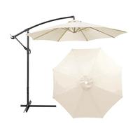 GZDXBF Toldo De Repuesto para Sombrilla De 200cm 230cm 250cm 270cm 300cm 350cm, Cubierta De Repuesto para Sombrilla con Ventilación Superior, 6/8 Brazos(Beige,8 RIBS/250CM(8.2FT))