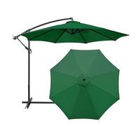 GZDXBF Toldo De Repuesto para Sombrilla De 200cm 230cm 250cm 270cm 300cm 350cm, Cubierta De Repuesto para Sombrilla con Ventilación Superior, 6/8 Brazos(Green,8 RIBS/350CM(11.5FT))