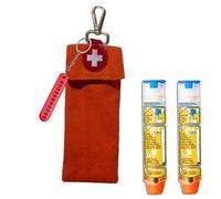 GZFQJJ 1 funda de transporte Epipen, funda de transporte para bolígrafos EpiPen, portador EpiPen delgado con clip para 2 productos esenciales médicos para alergias EpiPen (naranja)