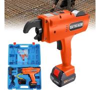 GZGHRZQS Máquina Automática De Atar Barras De Refuerzo 8-34/30-60mm, Atadora Alambre Eléctrica, Herramienta De Flejado Completamente Automática con 2 Baterías De Litio, para Acero Y Aluminio