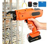GZGHRZQS Máquina Automática De Atar Barras De Refuerzo, Atado Automático De Cables, 8-34/30-60mm, 12V Portátil, Incluye 2 Baterías, 2 Rollos de Cinta de Amarre Y Alicates, para Carreteras Y Túneles
