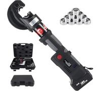 GZGHRZQS Prensa Terminales Hidráulica 16-400mm², Herramienta de engaste hidráulica eléctrica, con 12 Pares De Troqueles, Kit Electricista Industrial Completo Herramienta Combinada