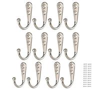 GZGXKJ 12 Piezas Ganchos Percheros de Pared gancho único Diseño de Gancho Simple Para Cocina, Baño, Dormitorio (Silver)