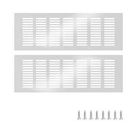 GZGXKJ 2 Pcs Plata Rejilla de Ventilación Malla perforada Rejillas de ventilación de aluminio Rejilla de Ventilación Rectangular de rejilla de aire 30×10cm Para Ventilación de Armarios y Dormitorios