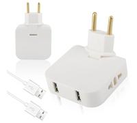 GZGXKJ 2 Piezas Enchufe Plano Pared Extraplano 180° Giratorio Enchufes Modulares con USB Adaptador Enchufe Plano Adaptador para USA y Europa Enchufes Planos Detras Muebles para Viajar Doméstico