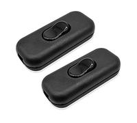GZGXKJ 2Pcs Negro Torpedo Switch 6A/250V Interruptor Torpedo Interruptor de cable en línea para electrodomésticos pequeños o lámparas
