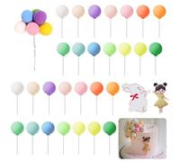 GZGXKJ 42 Piezas Bolas Decorativas para Tartas 2,5cm Bolas Cecoración para Tartas Cumpleaños + 1 Adorno Conejo + 1 Adorno Niña para Fiestas de Cumpleaños Bodas