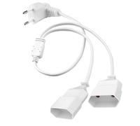 GZGXKJ Alargador de Enchufe Europeo 2 en 1 Extension Cord 0,5m Cable Alargador Corto 2 x 0,75 mm² Pequeño Cable de Extensión Eléctrica para Televisor Ordenador Pantalla(2,5A/250V)