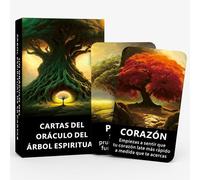 GZHBAE Cartas de oráculo de árbol espiritual, baraja de oráculo en español con arte de árbol místico, 52 cartas