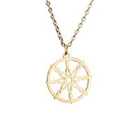 GZHENGZG Collar de joyería para Mujer, Collares de mamá para Hombres y Mujeres, Rueda del Dharma, Colgante de Budismo, Collar de Yoga, Regalo de joyería de Bohemia