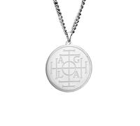 GZHENGZG Collares para Hombres y Joyas para Mujer Collar para Hombre Rueda de la Fortuna Sello de protección Agla Solomon Cábala Amuleto Colgante Talismán Joyería Regalo