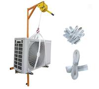 GZHENOZ Kit de Herramientas para instalación de Aire Acondicionado: cabrestante Manual y Soporte, Capacidad de 300 kg, polipasto autoblocante para Mantenimiento y desmontaje de u