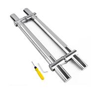 GZHENOZ Manija de Puerta corrediza Ajustable de Acero Inoxidable, manija de Empuje y tracción de 60 cm para Puertas de Vidrio, Acabado Plateado Duradero para Uso doméstico y Come