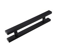 GZHENOZ Manija de Repuesto para Puerta corrediza de Ducha, Color Negro Pulido, Perilla de Vidrio Resistente con Sistema Push-Pull, mampara para toallero, tamaño de 200 mm, herraj