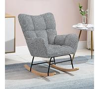 GZHENOZ Mecedora de Exterior con reposapiés, Relajante sillón de jardín para balcón, Dormitorio, Sala de Estar, Tumbona para Acampar, Respaldo, sillón para Leer, cómoda Mecedora para Relajarse