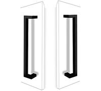 GZHENOZ Tirador de Puerta, Tirador de Puerta de Granero Negro, Tirador de Puerta corrediza de Acero Inoxidable, Tirador Rectangular de Espaldas contra Espalda para Puerta de Mad