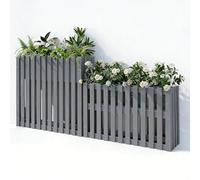 GZHERVICES Jardinera Rectangular Larga De Madera, Valla De Jardín para Exteriores, Separador De Comedor, Enrejado, Soporte para Jardineras En Vallas Y Jardineras para Barandillas(Grey,100x30x60cm)