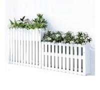 GZHERVICES Jardinera Rectangular Larga De Madera, Valla De Jardín para Exteriores, Separador De Comedor, Enrejado, Soporte para Jardineras En Vallas Y Jardineras para Barandillas(Blanco,100x30x60cm)