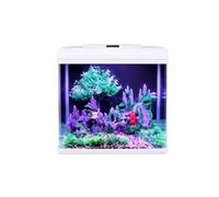 GZHERVICES Kit De Acuario De Escritorio Todo En Uno: Pecera De Vidrio Templado Transparente con Luz LED Ajustable para Plantas Y Filtro De Circulación Silencioso(38.5x25.5x43cm)