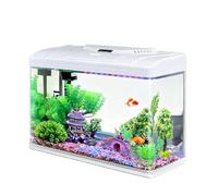 GZHERVICES Kit De Acuario Rectangular De Vidrio Templado, Una Pecera De Sobremesa Ideal para La Decoración del Hogar, Que Incluye Una Luz LED De Espectro Completo Ajustable(38.5x25.5x43cm)