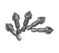 GZHXF 2 piezas 1/2 Vástago Hexagonal taladro avellanado de cinco hojas 12,5mm 5 piezas perforadora for carpintería juego de brocas de desbarbado
