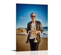 GZHYMXOZ Lienzo decorativo con diseño de cantante y músico de Herb Alpert de 50 x 75 cm, estilo marco