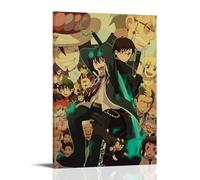 GZHYMXOZ Póster de lienzo de anime clásico popular de exorcista azul, arte decorativo para pared, pintura para dormitorio, póster de 50 x 75 cm, estilo marco
