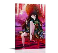 GZHYMXOZ Póster de lienzo de anime clásico popular de Hell Girl para pared, pintura decorativa para dormitorio, 40 x 60 cm, estilo marco