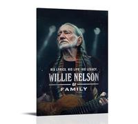GZHYMXOZ Willie Nelson - Lienzo decorativo para pared, diseño de cantante y banda increíble, póster decorativo para dormitorio, 20 x 30 cm, estilo marco