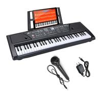 Gziztx 61 Piano - Teclado digital electrónico portátil con atril, botones, altavoces, 16 tonos, 10 ritmos, 6 demos, 8 percusiones, para principiantes y niños