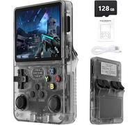 Gziztx Consola retro portátil R36S: más de 21.000 juegos clásicos, pantalla IPS de 3,5", 64 GB/128 GB de almacenamiento, compatible con Linux (Negro - 128 GB)