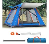 Gziztx Tienda de campaña desplegable para 4-6 personas con 2 puertas y 2 ventanas, impermeable, resistente al viento, protección solar, fácil de instalar, para viajar al aire libre, senderismo, playa