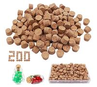 GZjiyu 200 tapones de corcho para manualidades, tapones de corcho cónicos, 11 mm, con caja de almacenamiento para tubos de ensayo, botellas, decoraciones, corcho medicinal, botellas de deseos