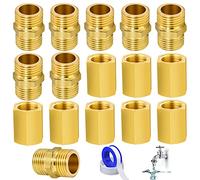 GZjiyu 8 pezón doble, latón doble de 1/4 pulgadas con 8 manguitos de aire comprimido, rosca interior, 2 bandas de agua para casa, jardín, tuberías de agua, sistema de aspersión