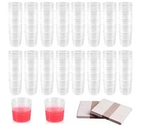 GZjiyu 80 Piezas Vaso Medidor, 30 ml Jarra Medidora Plastico con 80 Piezas Palos de Madera para Mezclar Pintura Epoxi Resina Laboratorio Cocina