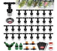 GZjiyu Juego de 40 piezas Micro Drip en T, sistema de riego de jardín, cabezales de aspersión ajustables para riego de plantas, jardín, jardinería, paisaje