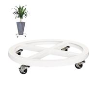 GZKDKZB Bandeja para Plantas con Ruedas, Soporte para macetas, Carrito para Plantas con Ruedas, Base rodante para Plantas de Interior y Exterior, Color Blanco, 38 cm
