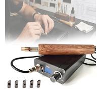 GZKDKZB Máquina eléctrica para el Acabado de Bordes de Cuero con Temperatura Ajustable y múltiples boquillas para Trabajos de artesanía y decoración.